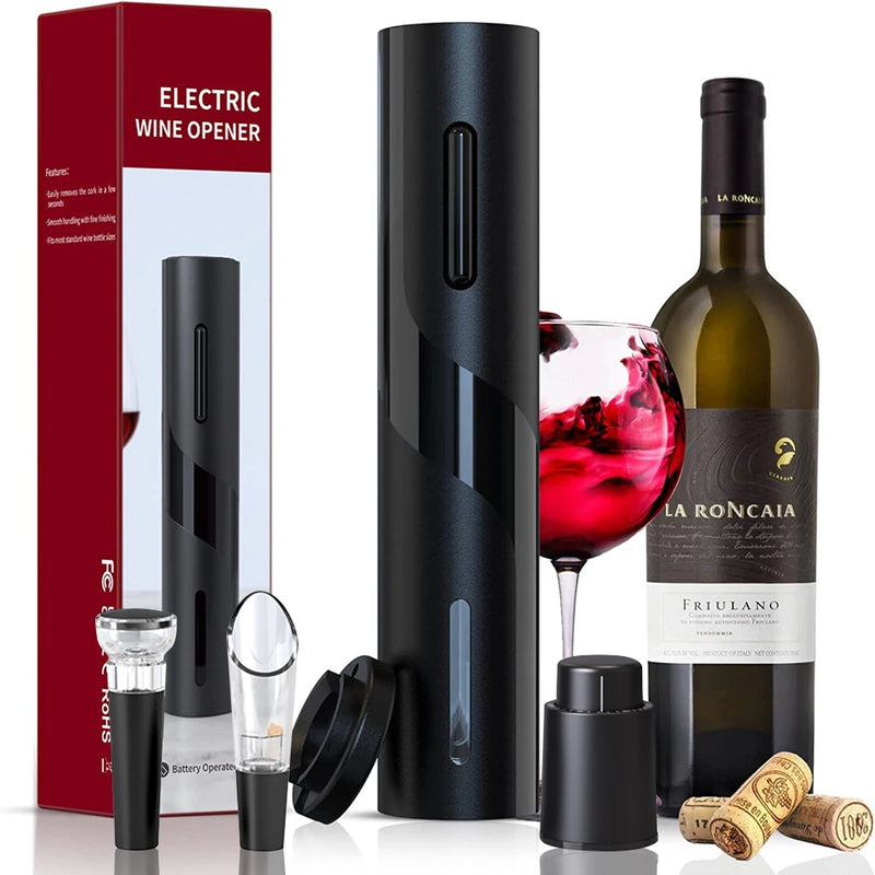Electric Wine Opener Automatic Corkscrew Wine Openers For Beer Bottle Opener Foil Cutter for Kitchen Bar Can Accessories Gadgets - Eletroxpress