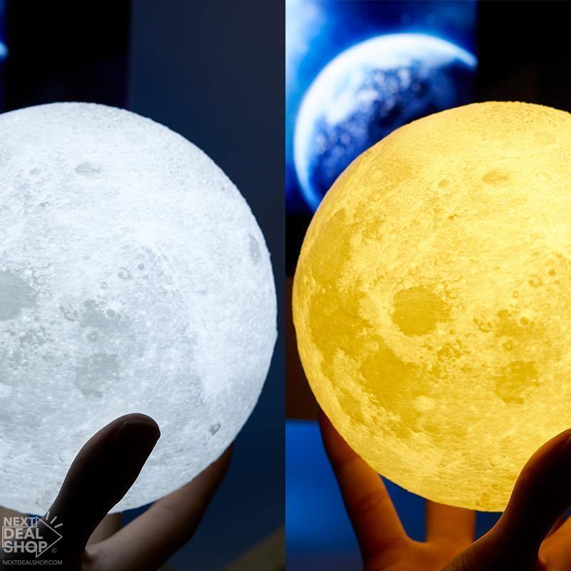 Lua Luminária 3D (com Stand em Madeira) - Eletroxpress
