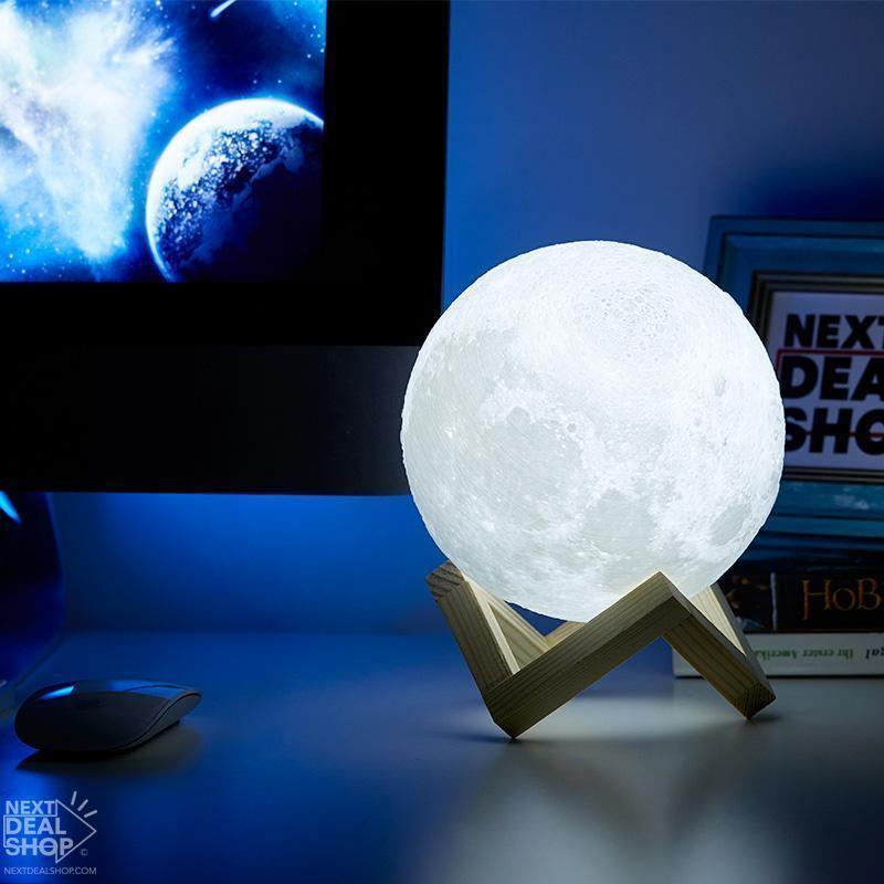 Lua Luminária 3D (com Stand em Madeira) - Eletroxpress